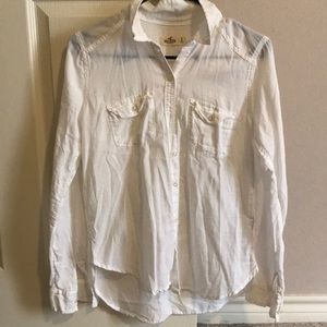 White flannel button up